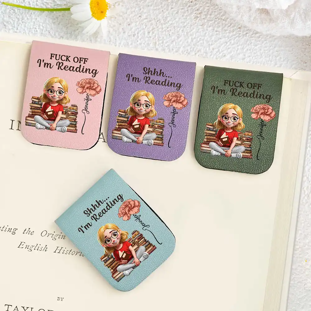 Do Not Disturb I'm Reading Book Lovers - Personalized Leather Magnetic Bookmark