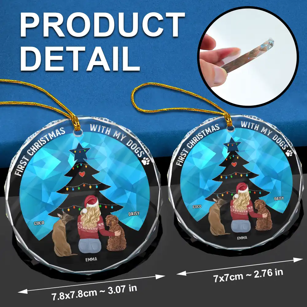 Dog A Bond That Can't Be Broken - Personalized Circle Glass Ornament - Image 6