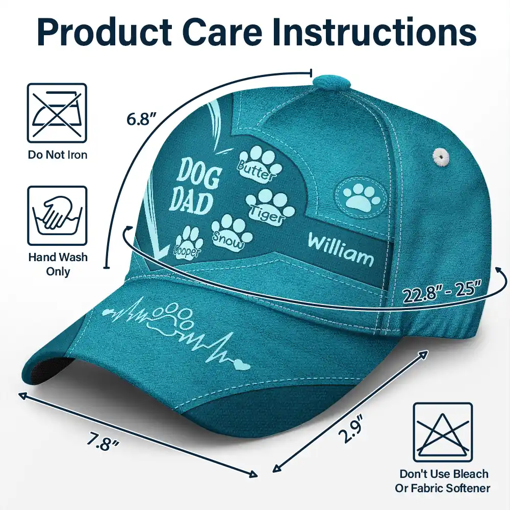 Dog Cat Dad Mom - Personalized Classic Cap - Image 7
