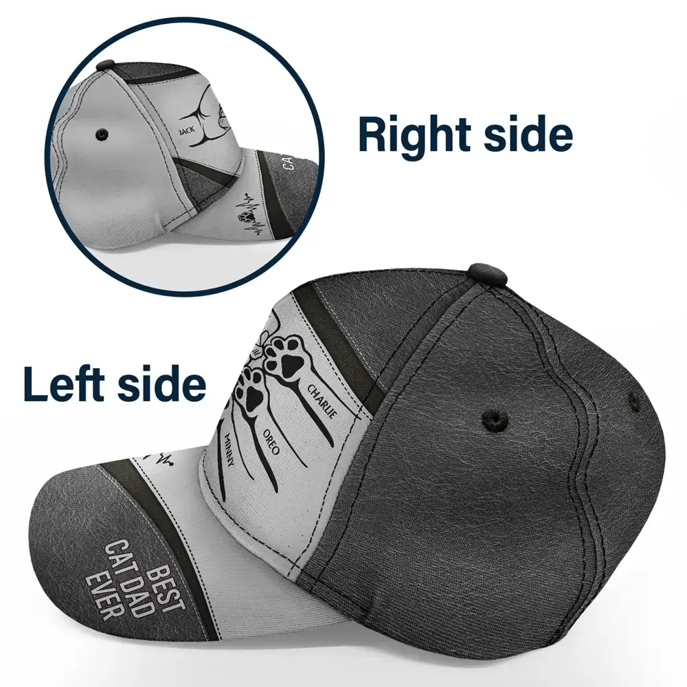 Dog Cat Hand Punch Best Friends For Life - Personalized Classic Cap - Image 3