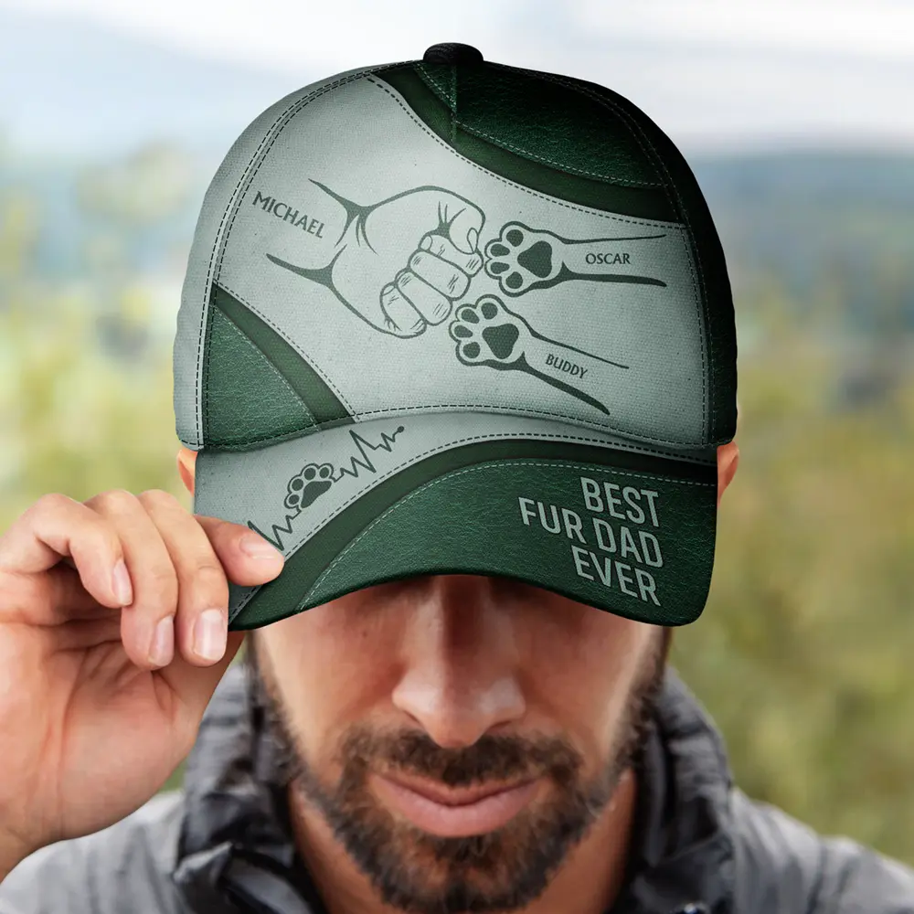 Dog Cat Hand Punch Best Friends For Life - Personalized Classic Cap - Image 4