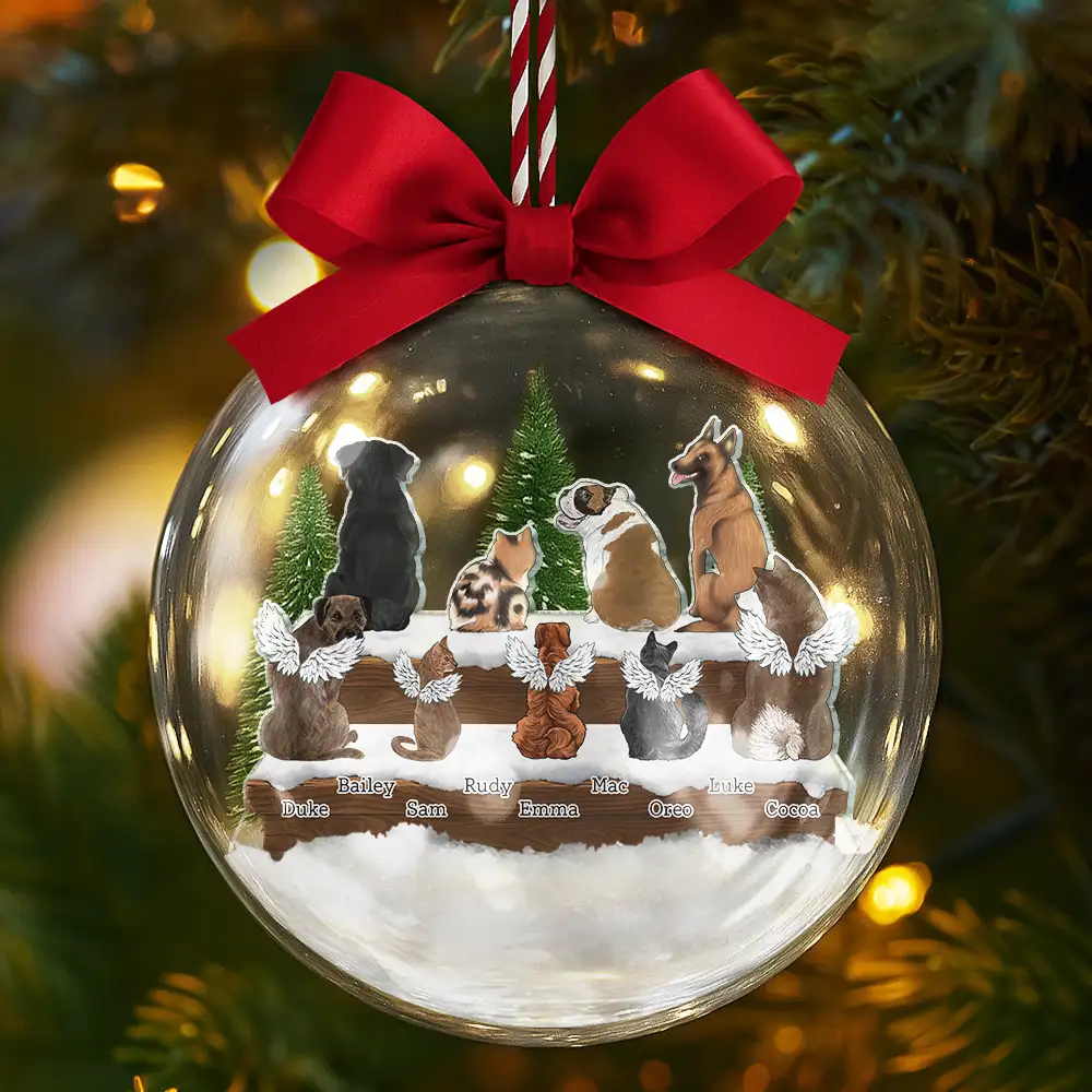 Dog Cat Lovers Always In My Heart - Personalized 3D Acrylic Ball Ornament - Image 5