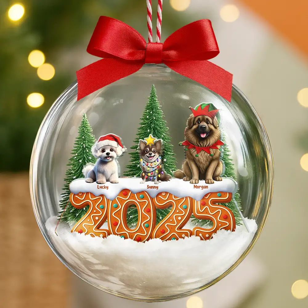 Dog Cat Lovers Best Friends For Life - Personalized 3D Acrylic Ball Ornament - Image 2