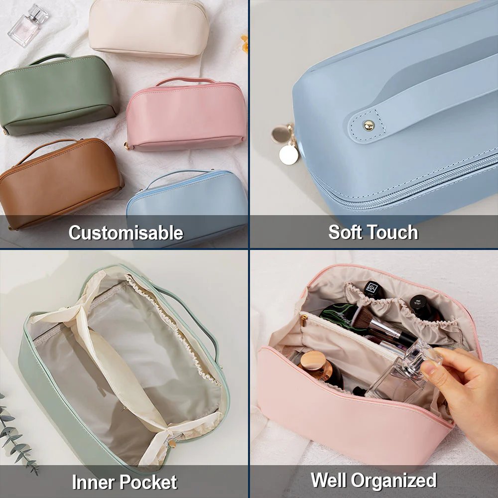 Dog Cat Mama Mom Custom Pet Name - Personalized Embroidered Leather Makeup Bag - Image 5