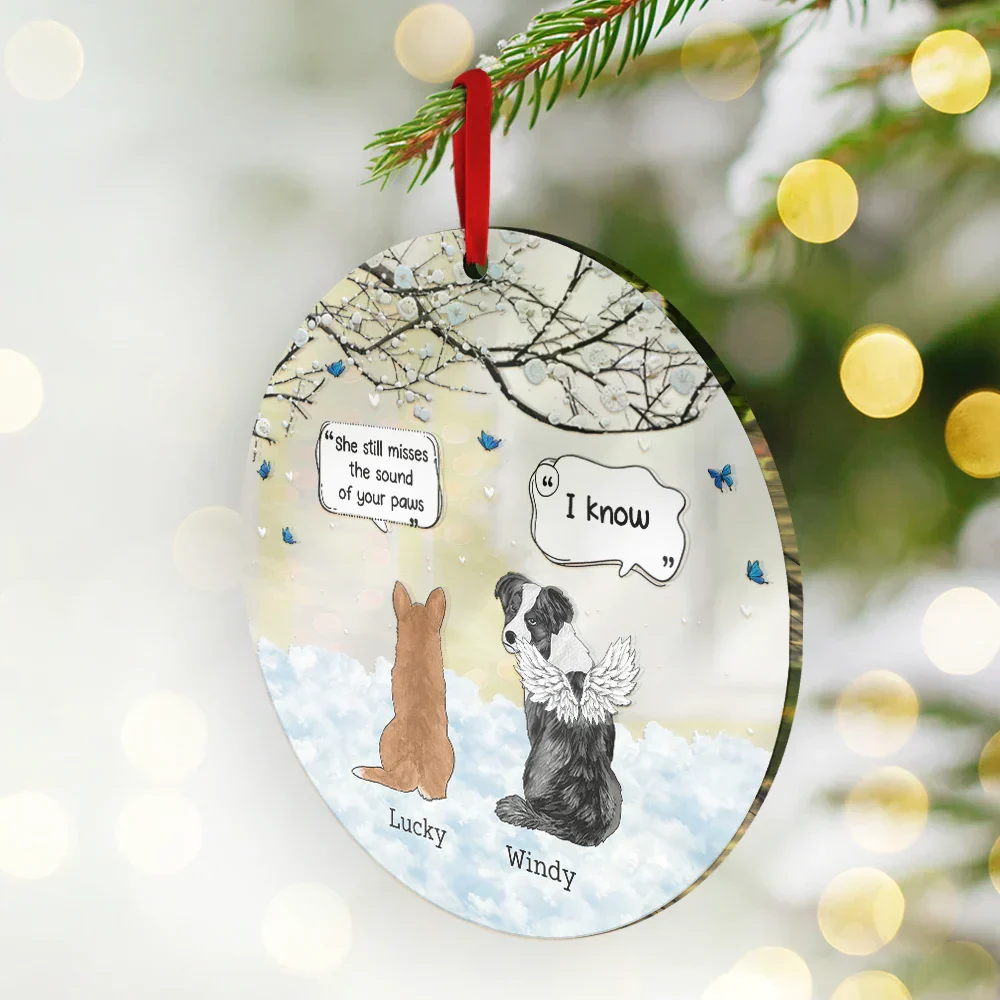 Dog Cat Memorial They Still Talk About You - Personalized Custom Shaped Mirror Ornament - Image 2