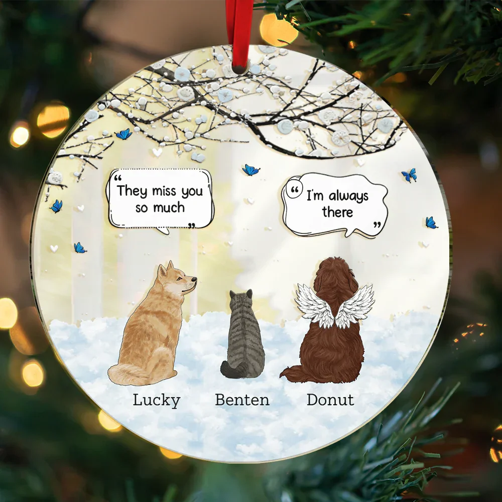 Dog Cat Memorial They Still Talk About You - Personalized Custom Shaped Mirror Ornament - Image 3