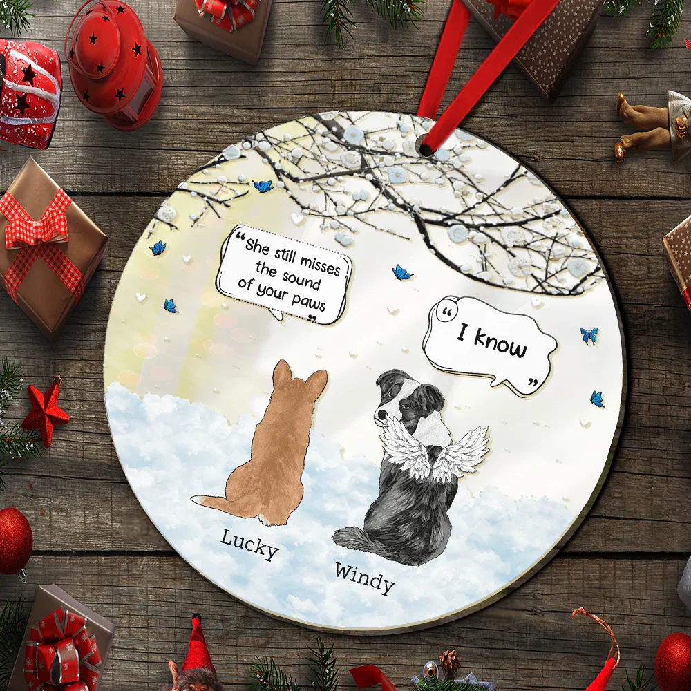 Dog Cat Memorial They Still Talk About You - Personalized Custom Shaped Mirror Ornament - Image 5