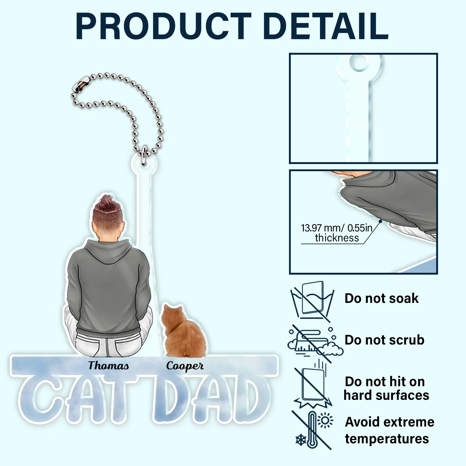 Dog Cat Mom Dad - Gift For Pet Lovers - Personalized Acrylic Car Hanger - Image 6