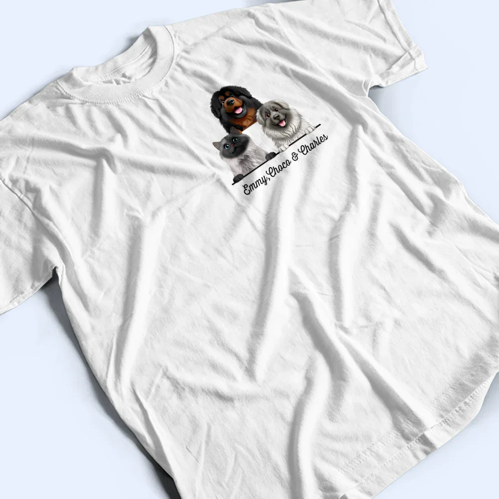Dog Cat Mom Dad Pet Lover 3D Effect - Personalized T Shirt - Image 5
