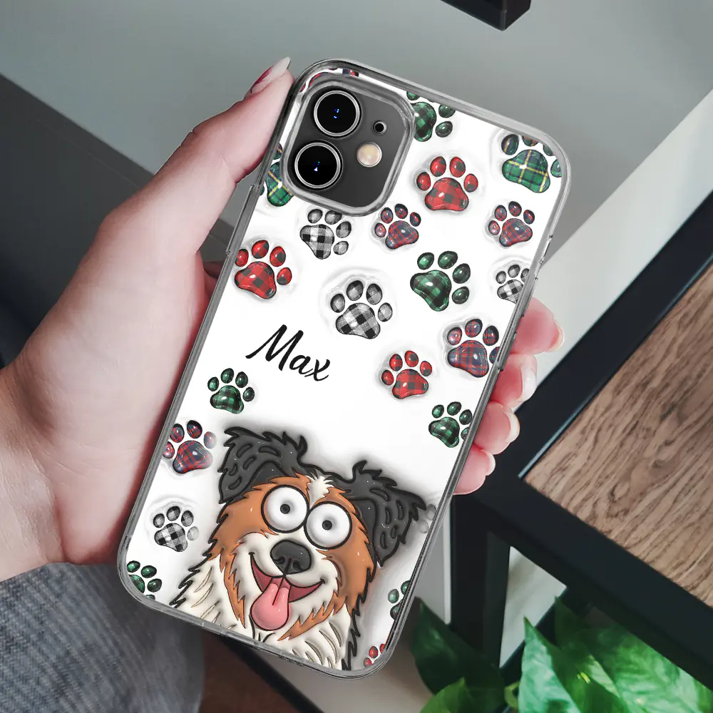 Dog Cat Paw Prints - 3D Inflated Effect Printed, Personalized Clear Phone Case - Image 6