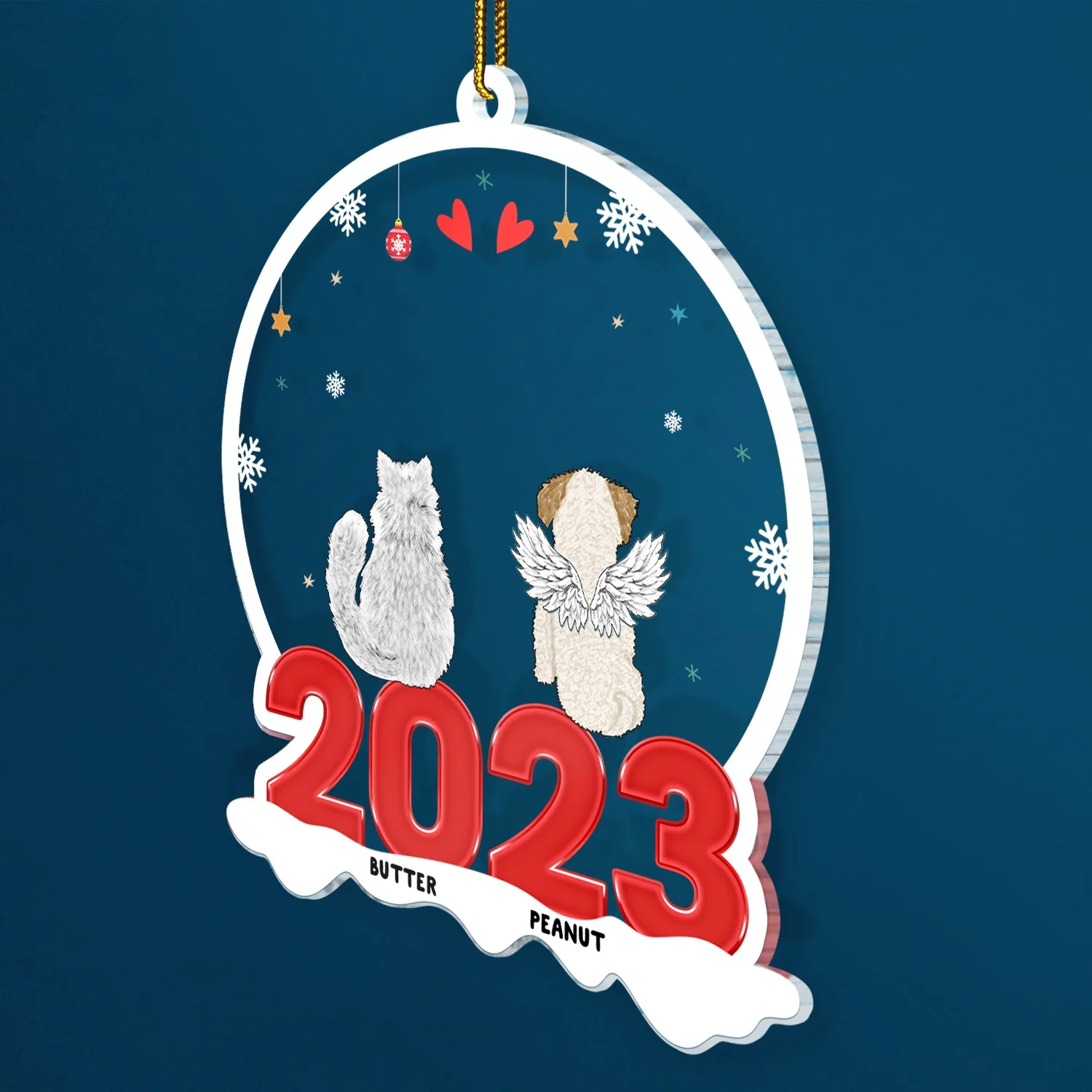 Dog Cat Pet - Christmas Gift For Pet Lovers - Personalized Custom Shaped Acrylic Ornament - Image 2