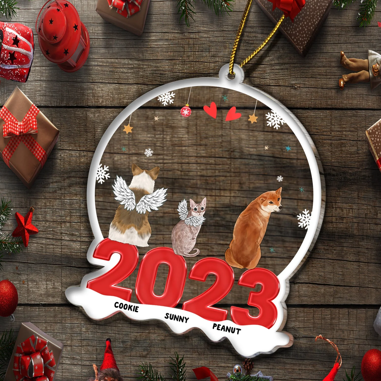 Dog Cat Pet - Christmas Gift For Pet Lovers - Personalized Custom Shaped Acrylic Ornament - Image 5