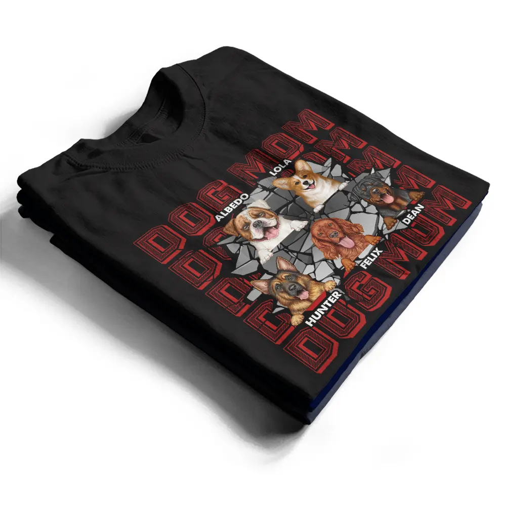 Dog Dad Dog Mom 3D Cracked - Personalized T Shirt - Image 2