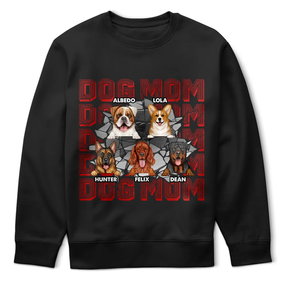 Dog Dad Dog Mom 3D Cracked - Personalized T Shirt - Image 5