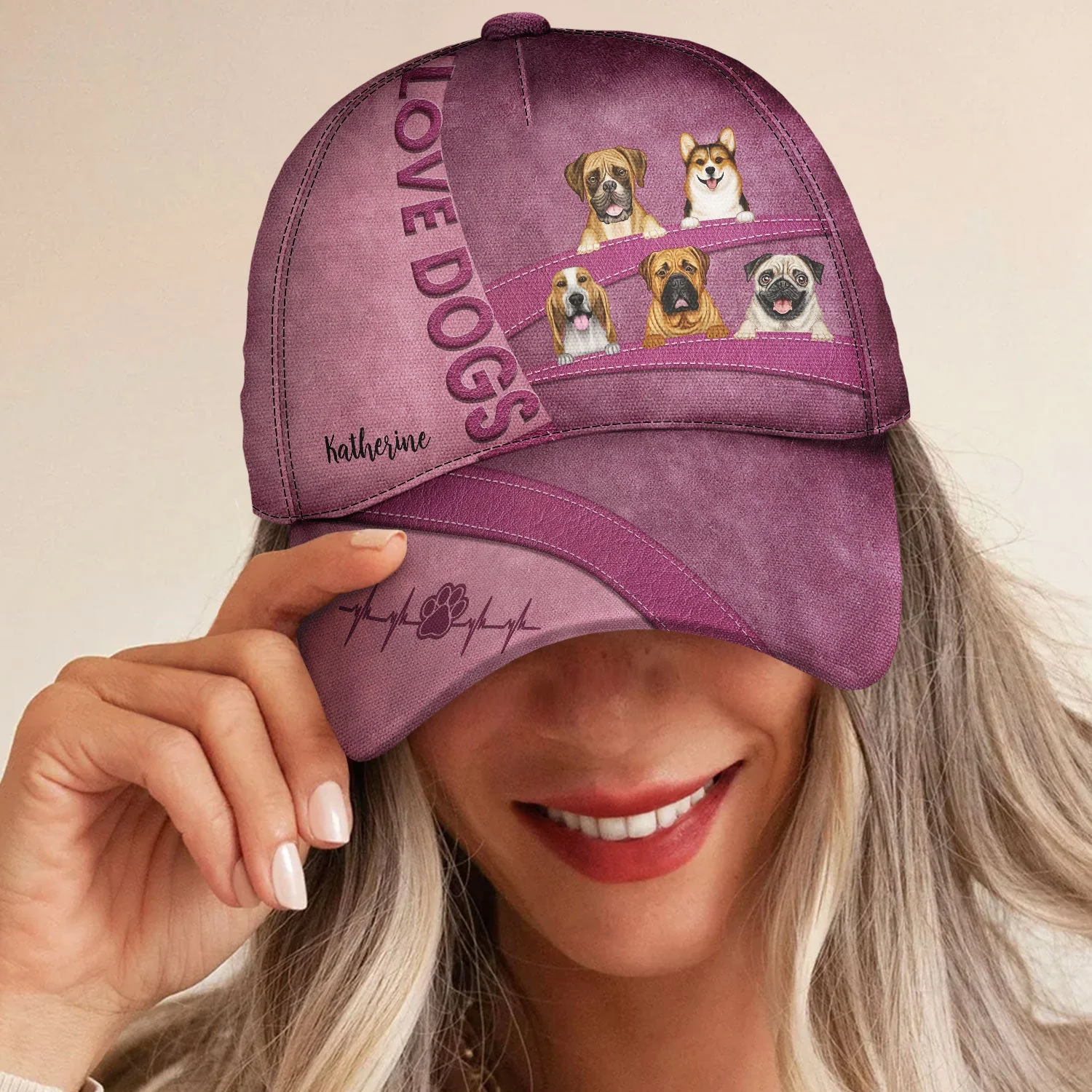 Dog Dad Dog Mom Love Dogs - Gift For Dog Lovers - Personalized Classic Cap - Image 4