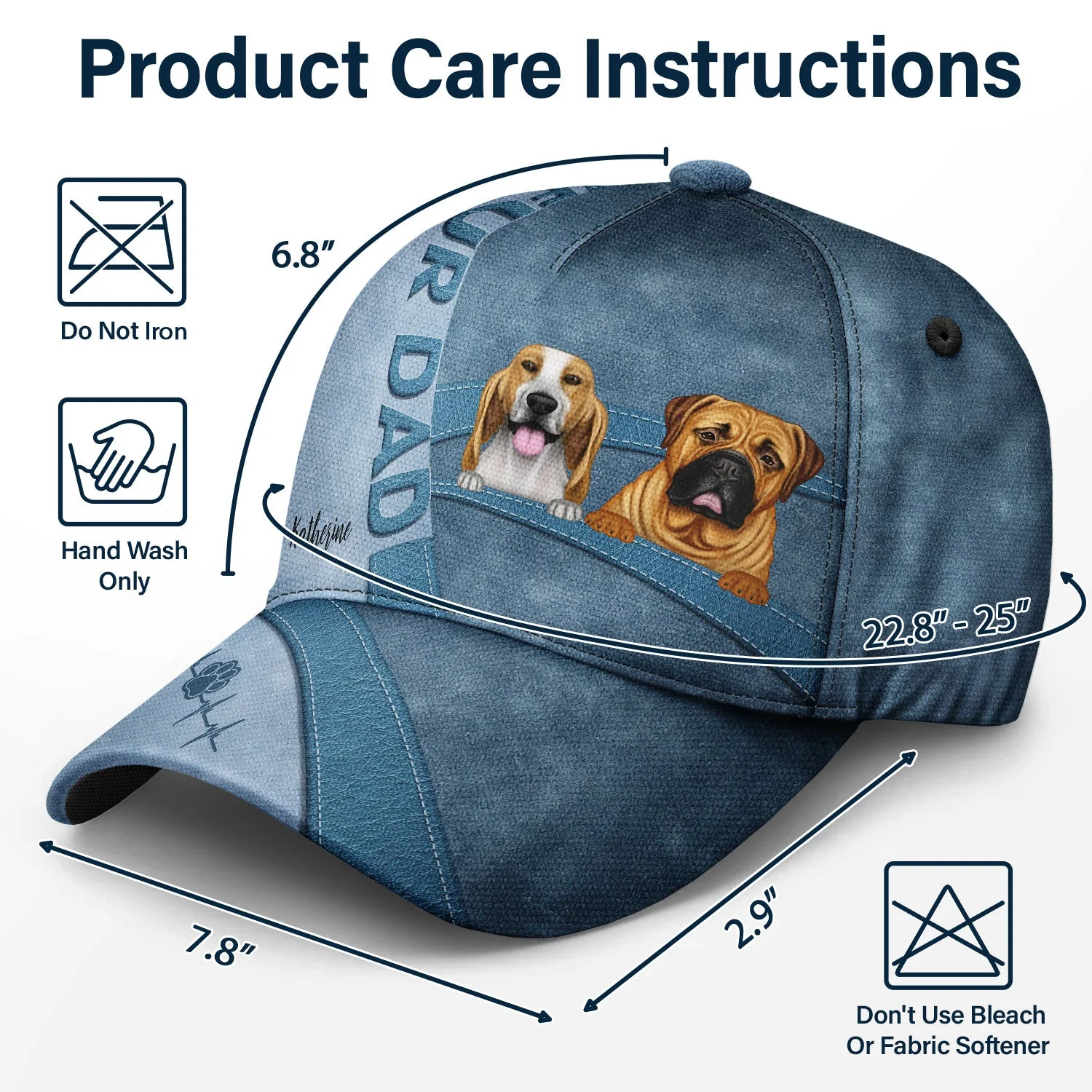 Dog Dad Dog Mom Love Dogs - Gift For Dog Lovers - Personalized Classic Cap - Image 6