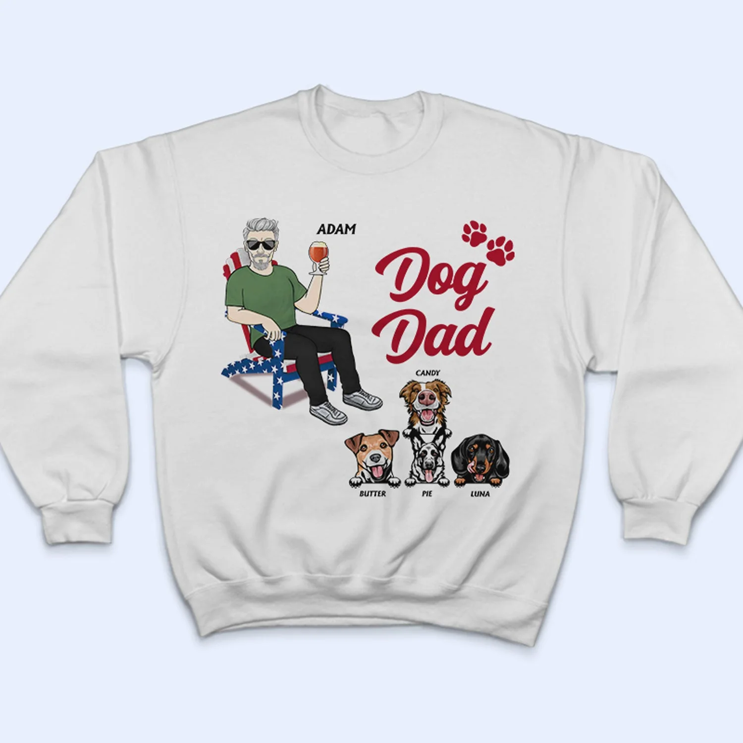 Dog Dad - Gift For Father, Dad, Grandpa, Dog Lovers - Personalized Custom T Shirt - Image 5