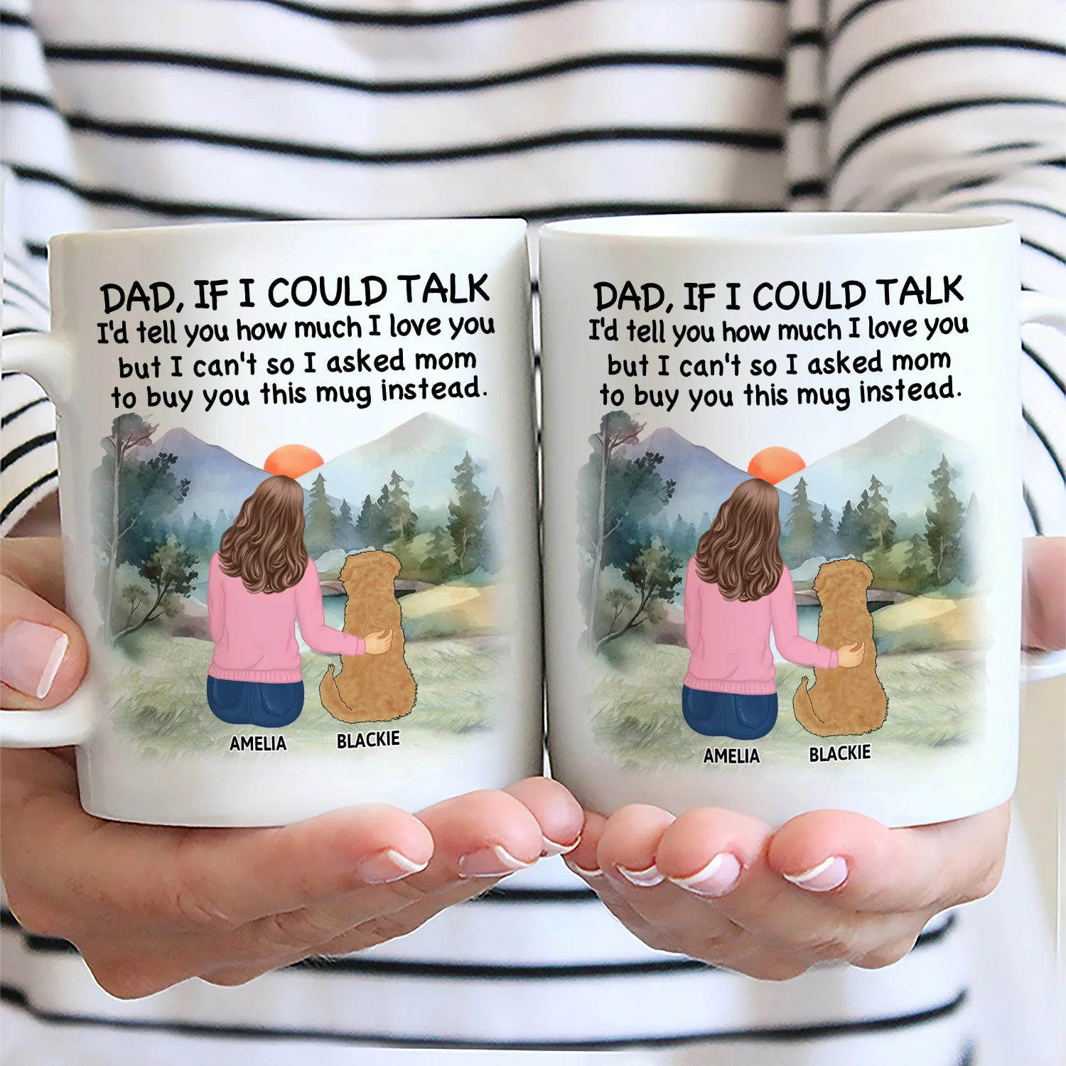 Dog Dad I'd Tell You How Much I Love You - Personalized Mug - Image 2