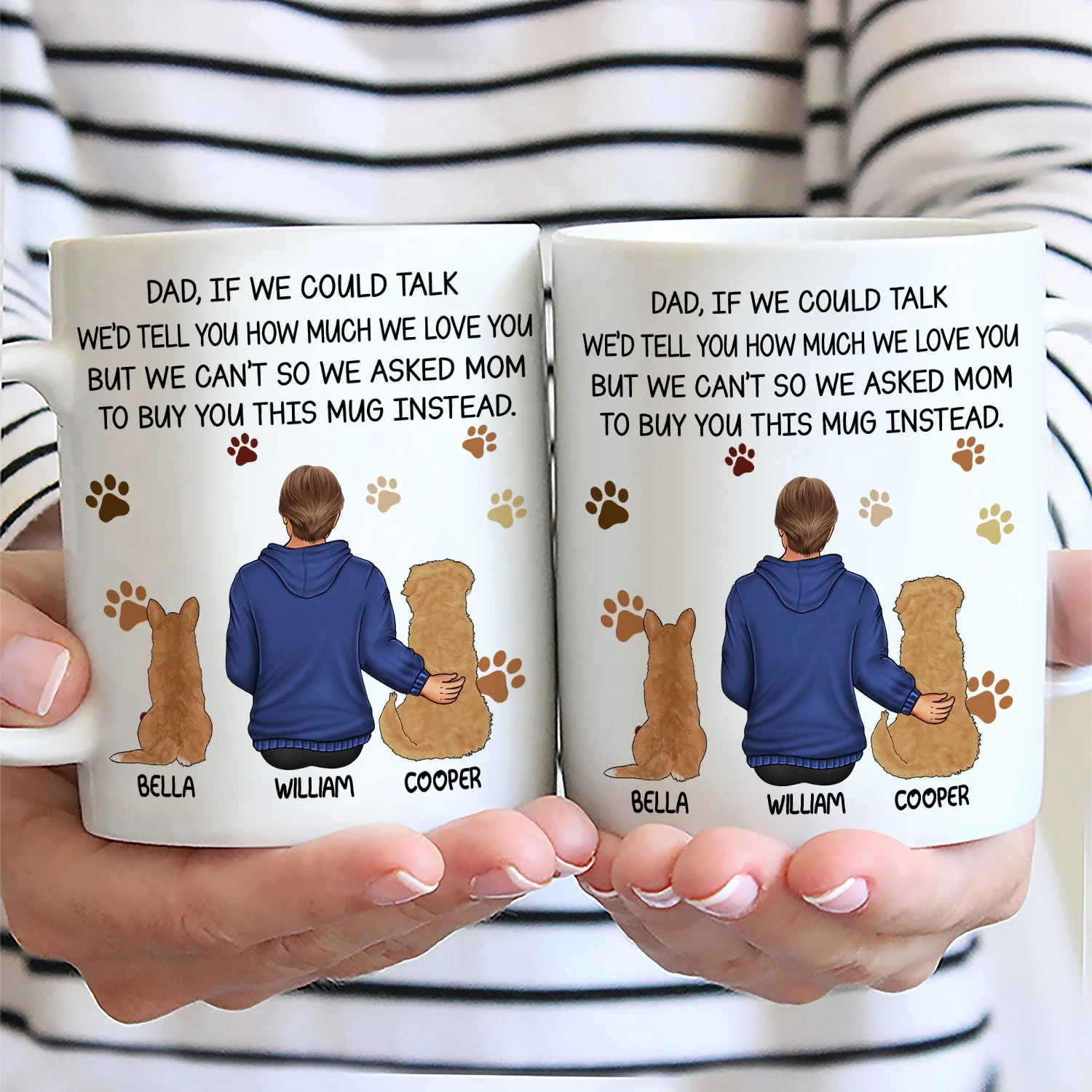 Dog Dad If I Could Talk - Personalized Mug - Image 2