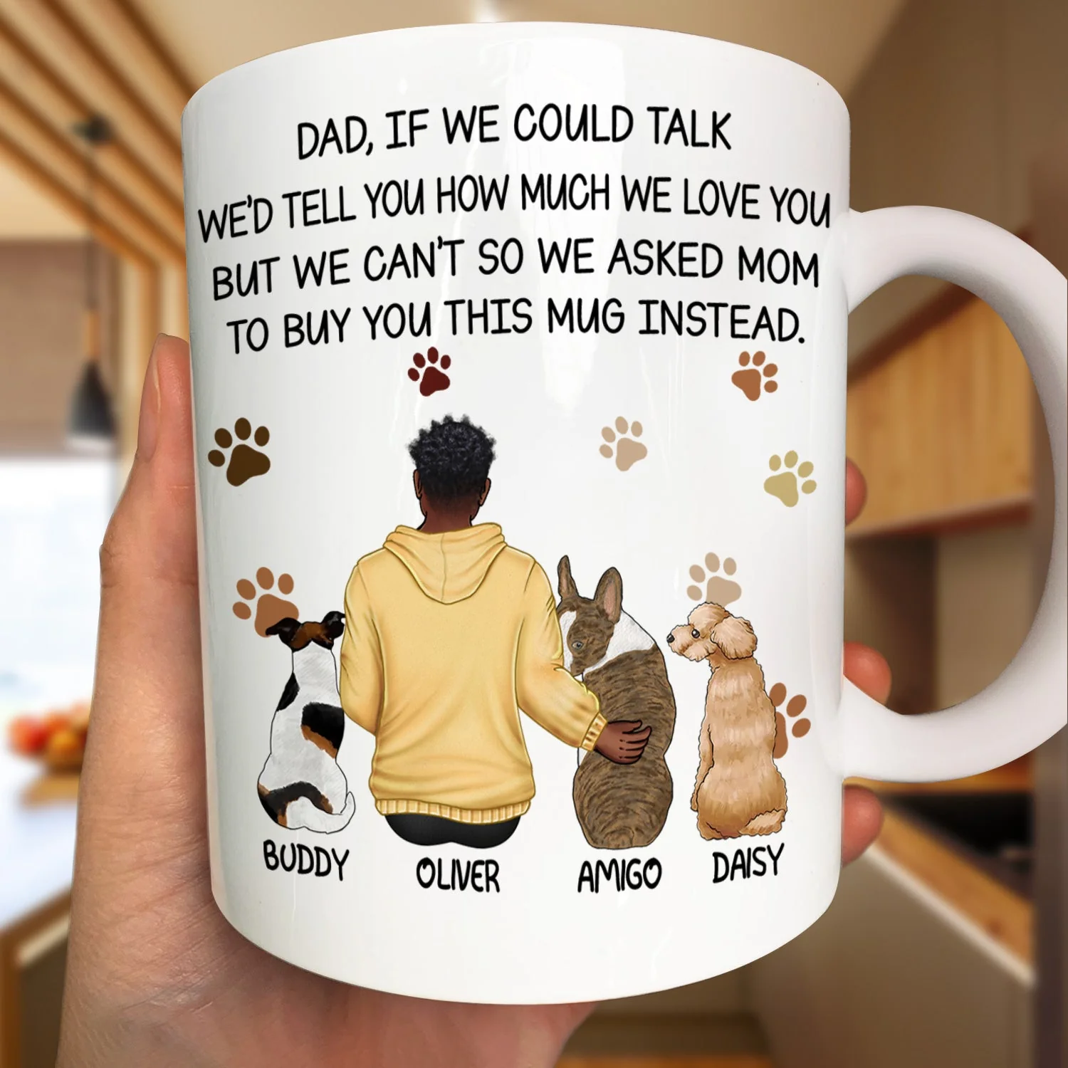 Dog Dad If I Could Talk - Personalized Mug - Image 3