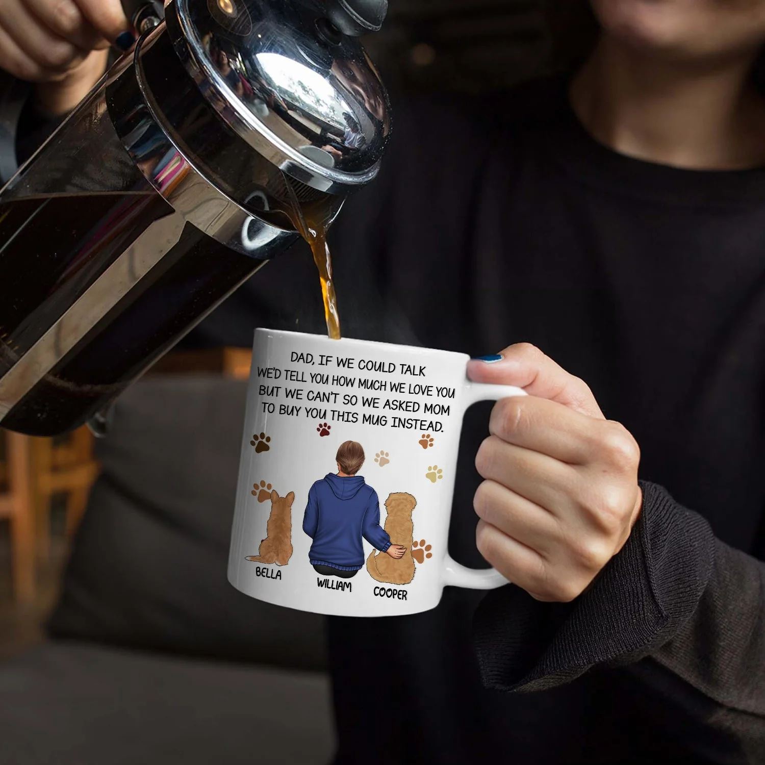 Dog Dad If I Could Talk - Personalized Mug - Image 5