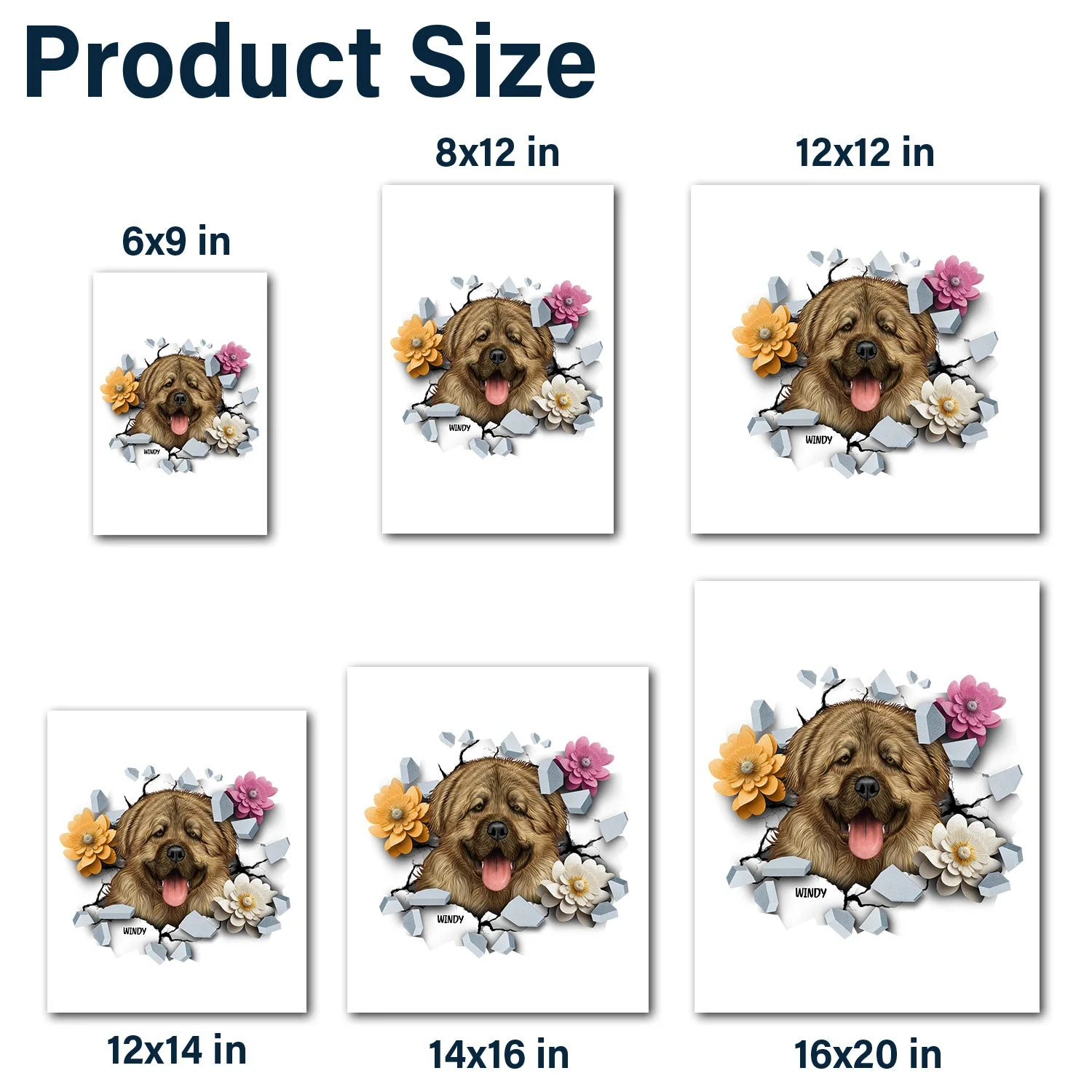 Dog Face 3D Cracked - Gift For Dog Lovers - Personalized Decor Decal - Image 6