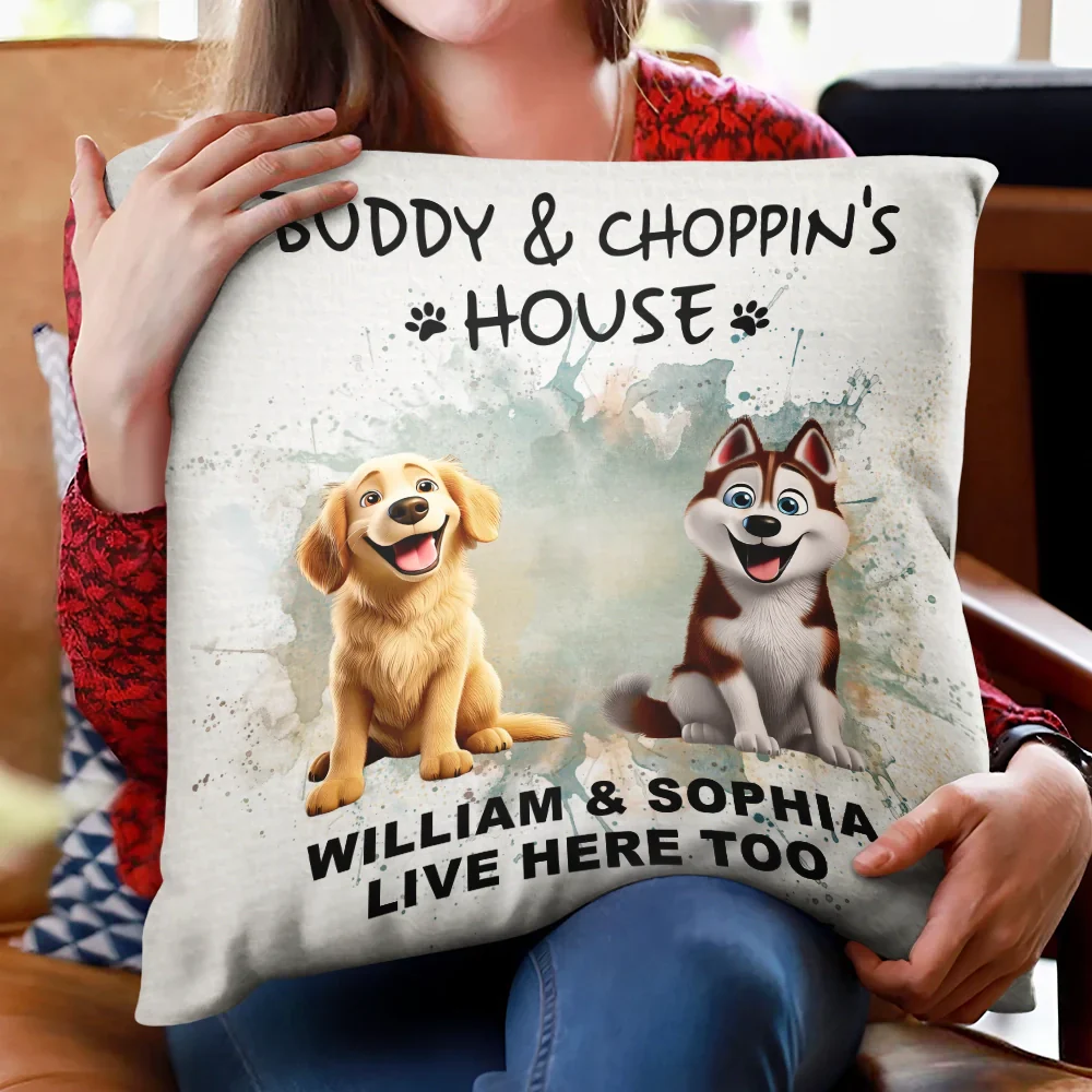 Dog House Live Here - Personalized Pillow - Image 2