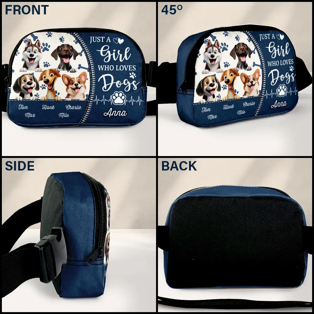Dog Kisses Fix Everything - Personalized Crossbody Belt Bag - Image 3