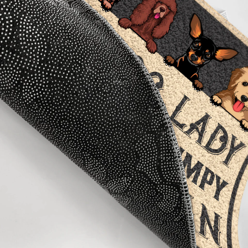Dog Lovers Crazy Dog Lady And Grumpy Old Man Live Here - Personalized Custom Doormat - Image 3
