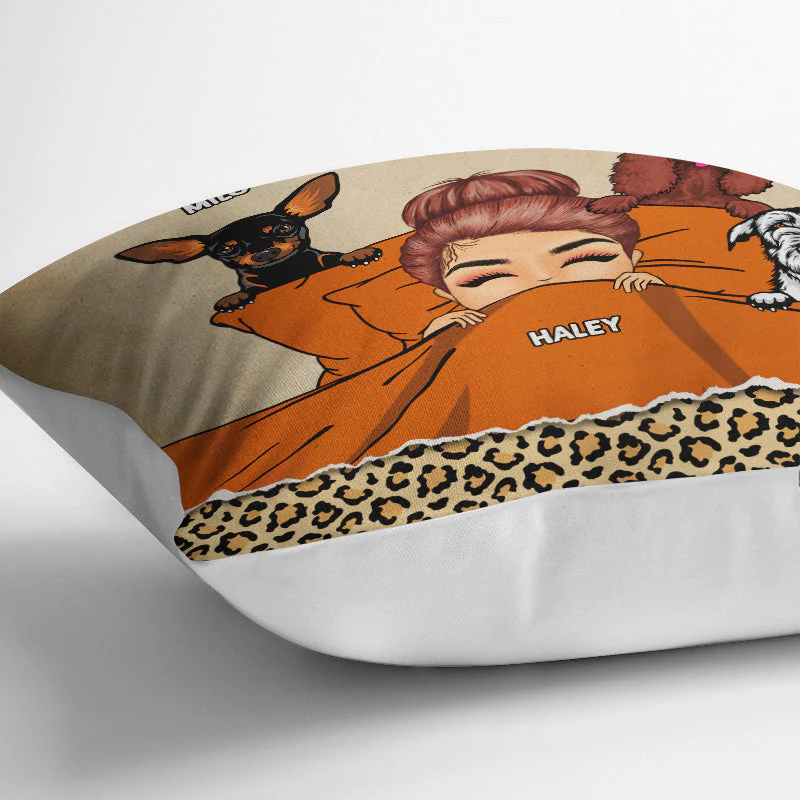 Dog Lovers Dogs Make Me Happy Humans Make My Head Hurt - Personalized Custom Pillow - Image 3