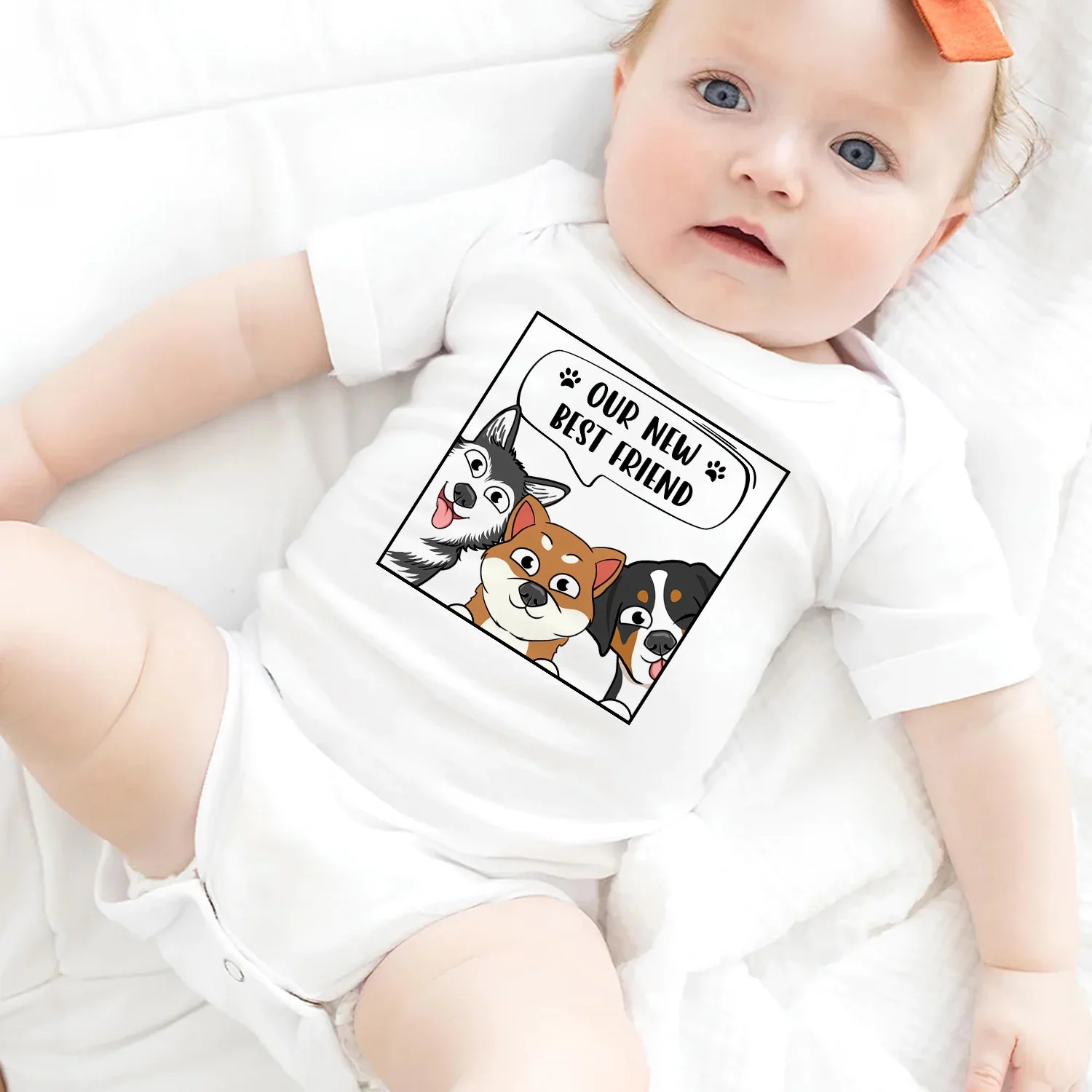 Dog Lovers New Best Friends - Gift For Baby, Baby Shower, New Born - Personalized Baby Onesie - Image 5