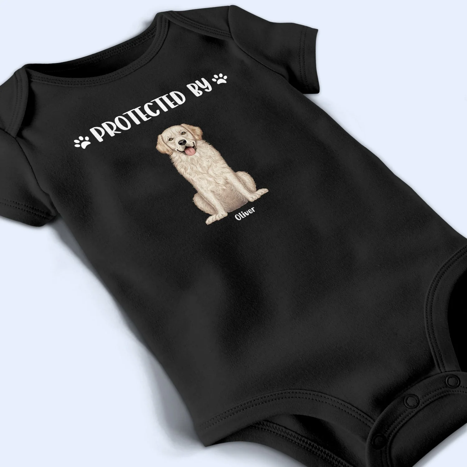 Dog Lovers Protected By - Gift For Baby, Baby Shower, New Baby - Personalized Baby Onesie - Image 4