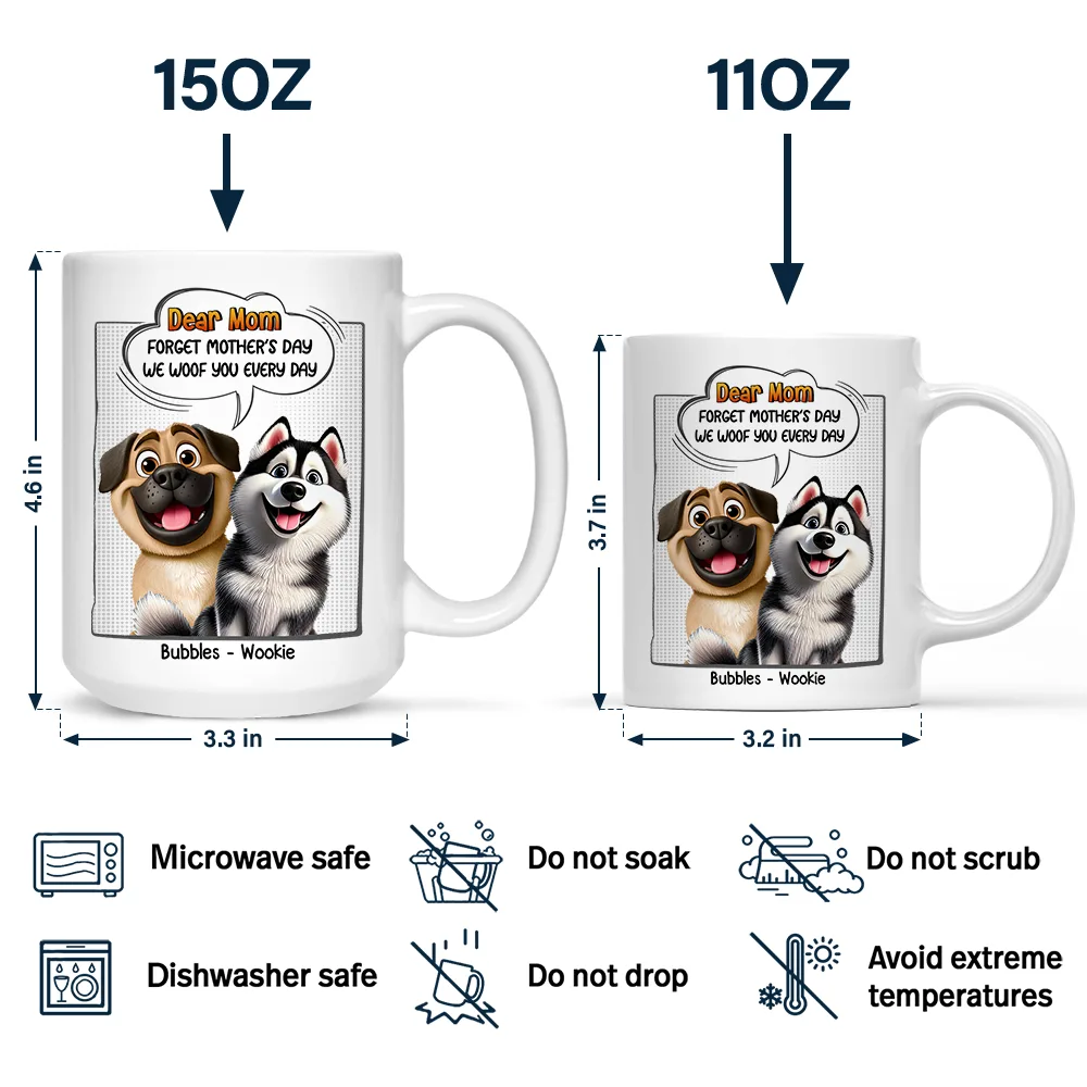 Dog Lovers We Woof You Every Day - Personalized Mug - Image 4
