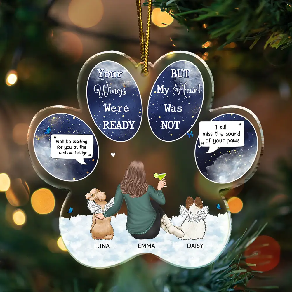 Dog Memorial You Were My Favorite Hello And Hardest Goodbye - Personalized Custom Shaped Acrylic Ornament - Image 3