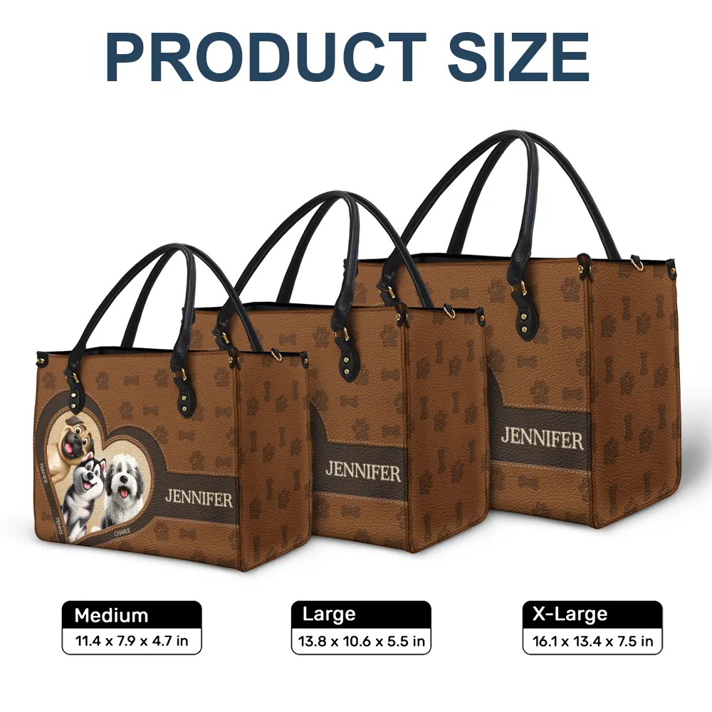 Dog Mom 3D Cute Effect Dog - Personalized Leather Bag - Image 6