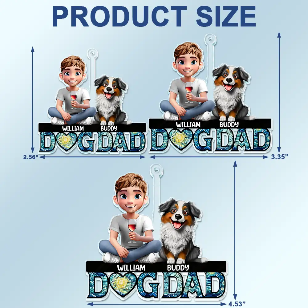 Dog Mom Dog Dad 3D Effect - Personalized Acrylic Car Hanger - Image 4