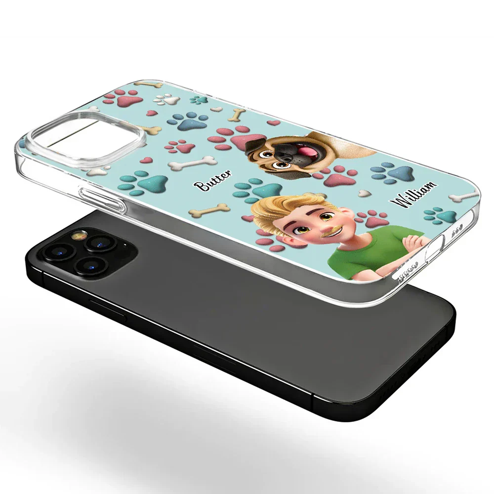 Dog Mom Dog Dad 3D Effect - Personalized Clear Phone Case - Image 6