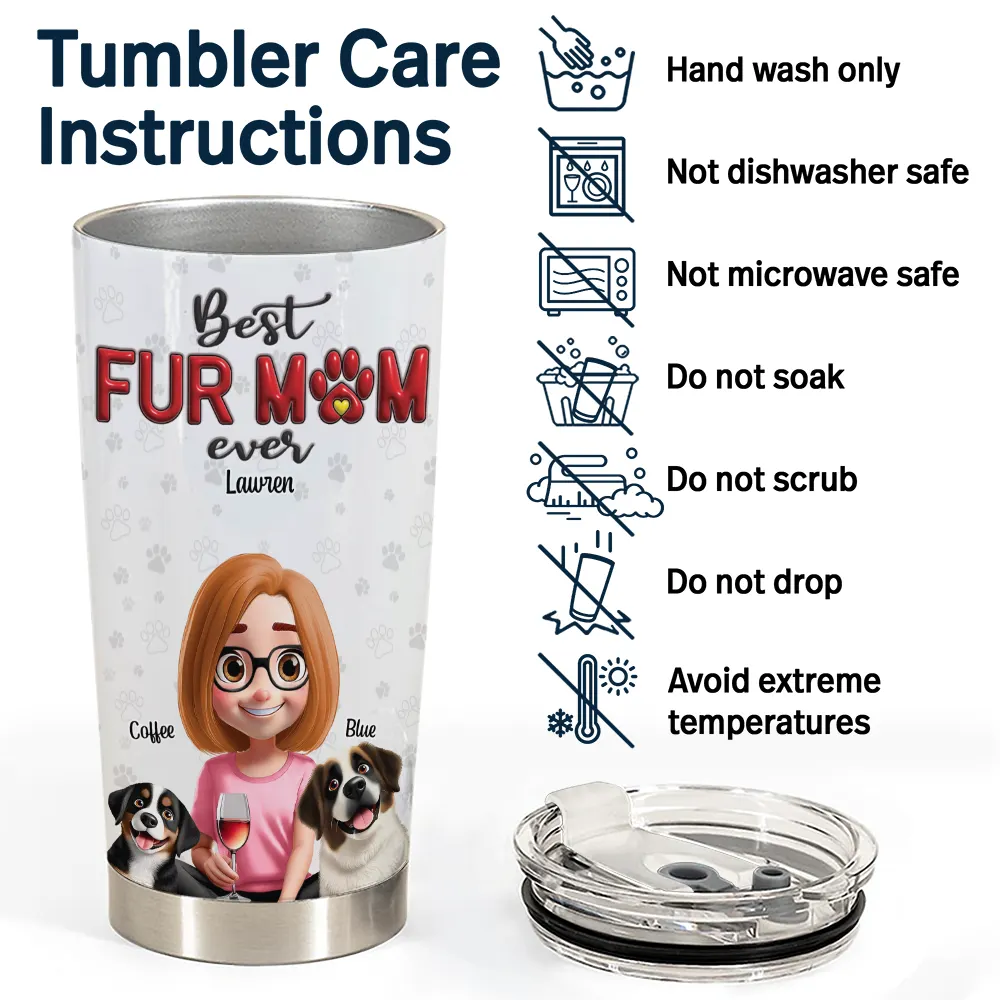 Dog Mom Dog Dad 3D Effect - Personalized Tumbler - Image 5