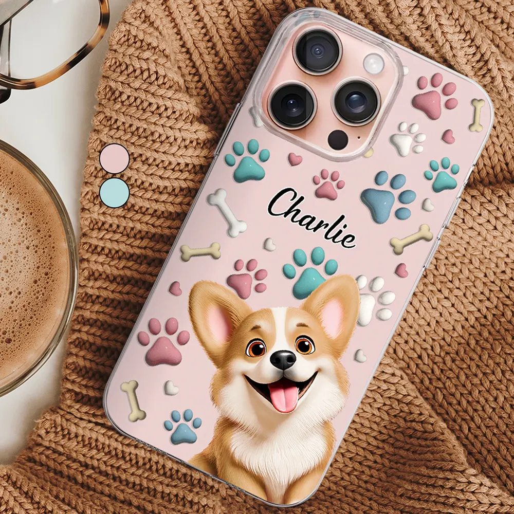 Dog Mom Dog Dad - 3D Inflated Effect Printed, Personalized Clear Phone Case