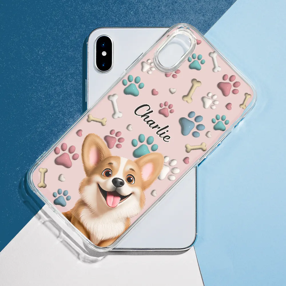 Dog Mom Dog Dad - 3D Inflated Effect Printed, Personalized Clear Phone Case - Image 7