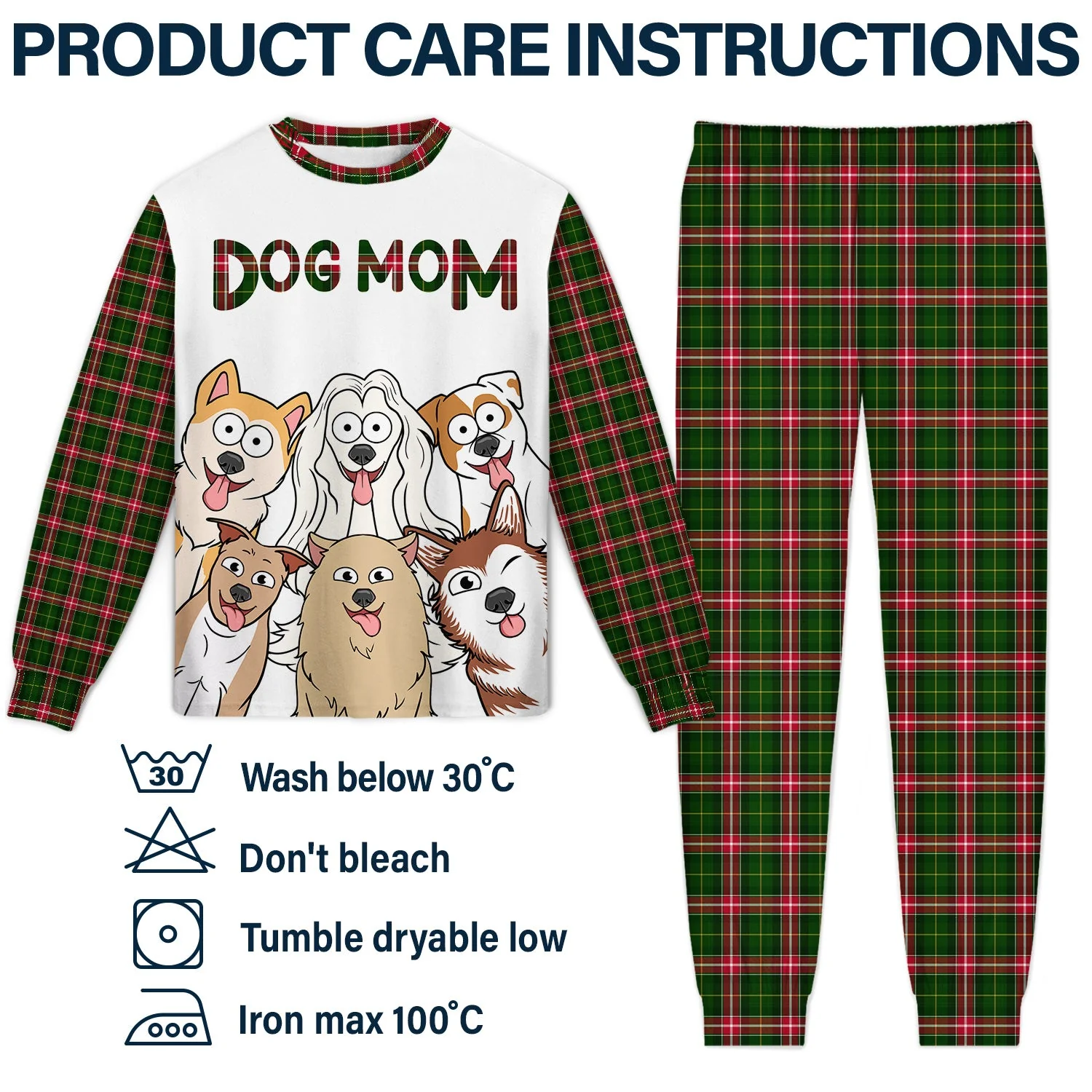 Dog Mom Dog Dad Cartoon Style - Gift For Dog Lovers - Personalized Unisex Pajamas Set - Image 5