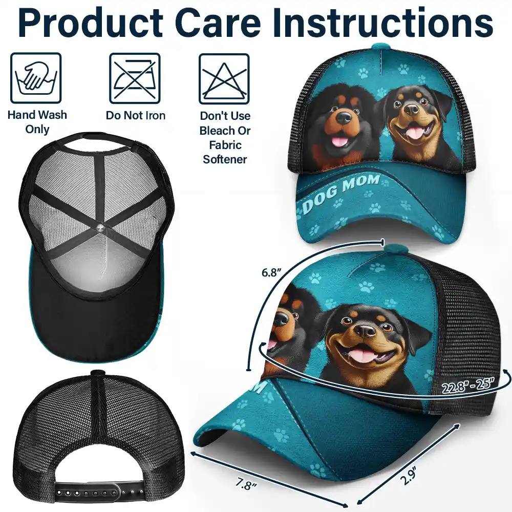 Dog Mom Dog Dad Cat Mom Cat Dad - Personalized Mesh-back Casual Cap - Image 4