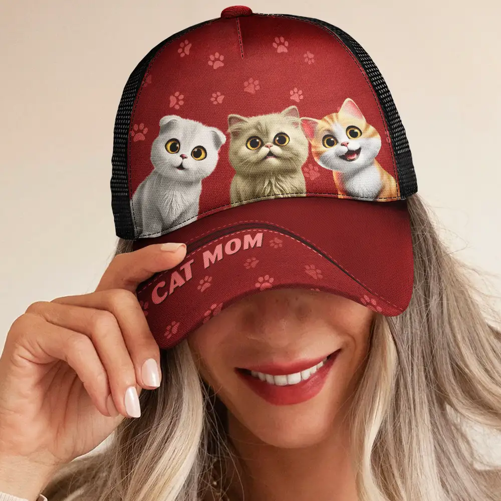 Dog Mom Dog Dad Cat Mom Cat Dad - Personalized Mesh-back Casual Cap - Image 5