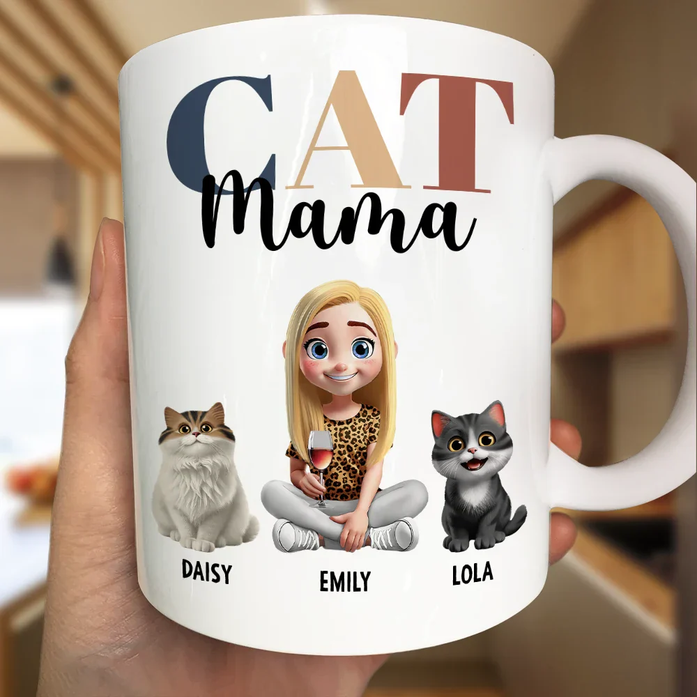 Dog Mom Dog Dad Cat Mom Cat Dad - Personalized Mug - Image 3