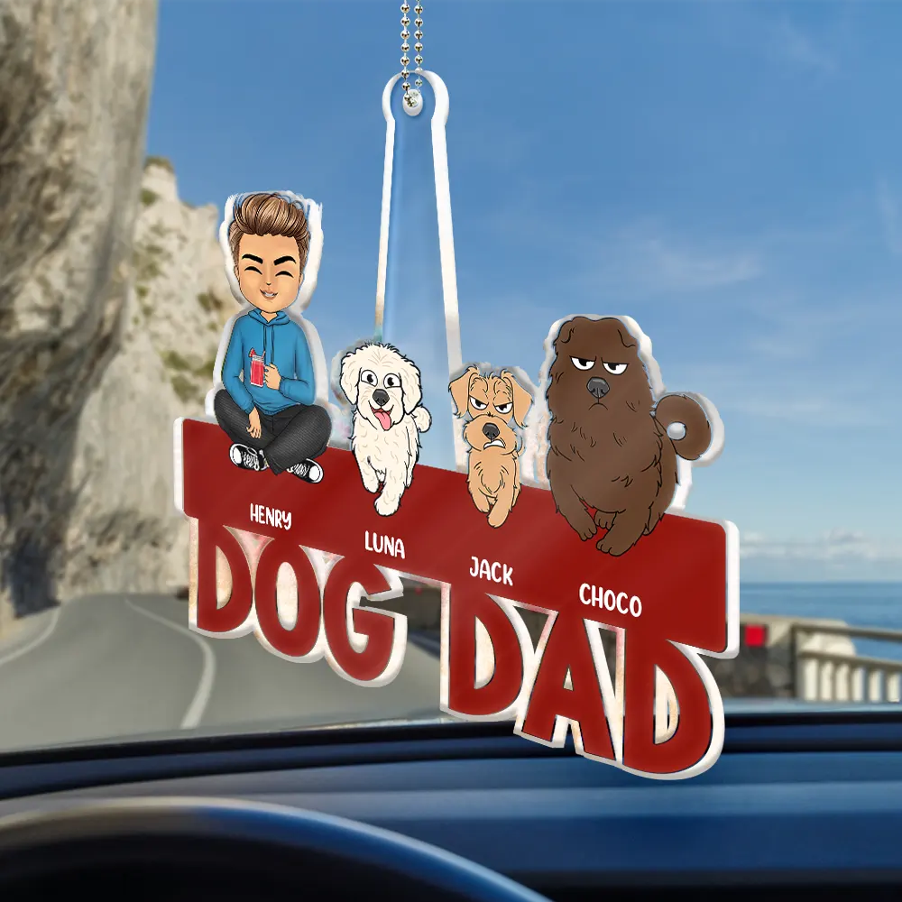 Dog Mom Dog Dad Funny Go Forward Pet - Personalized Acrylic Car Hanger - Image 2