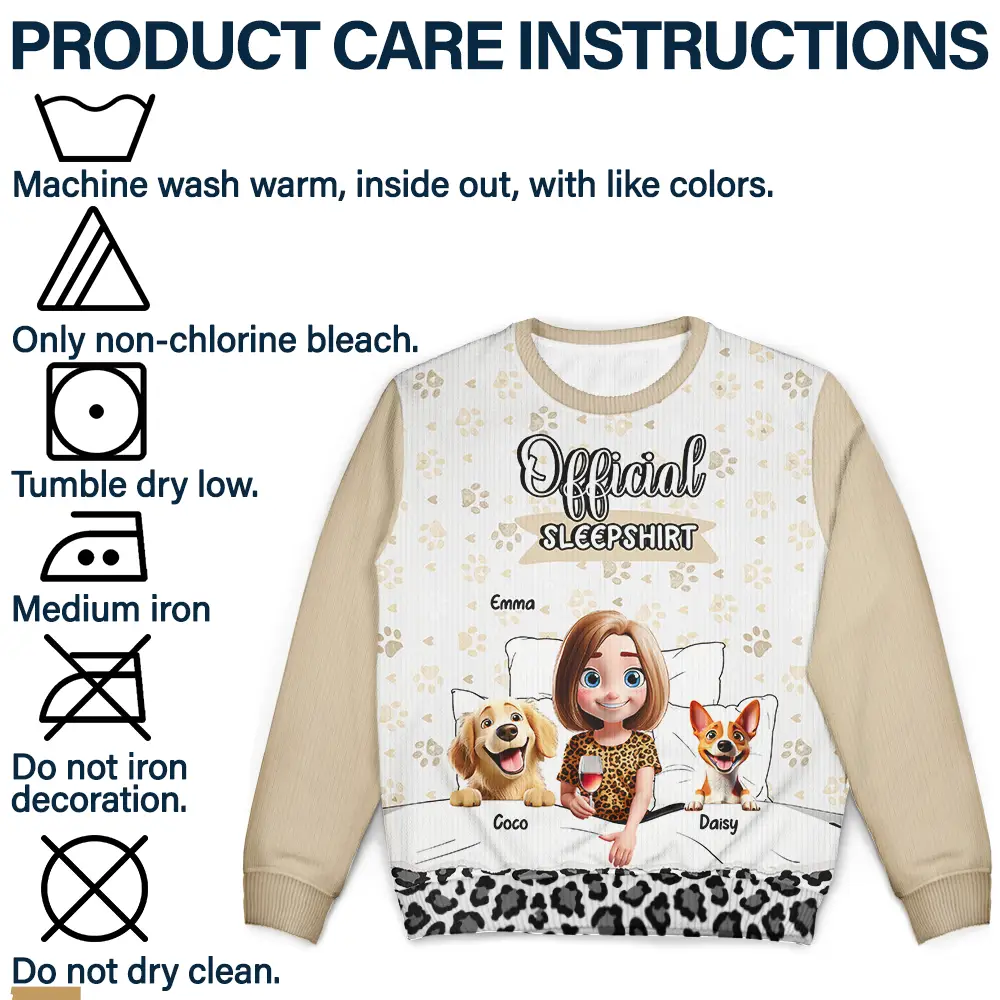 Dog Mom Dog Dad Official Sleep Shirt - Personalized Unisex Ugly Sweater - Image 7