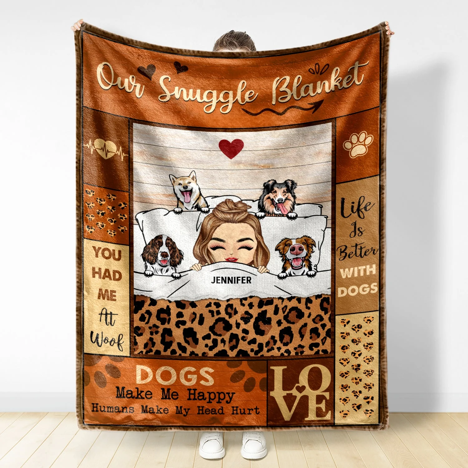 Dog Mom Dog Dad Our Snuggle Blanket - Gift For Dog Lovers - Personalized Custom Fleece Blanket - Image 2