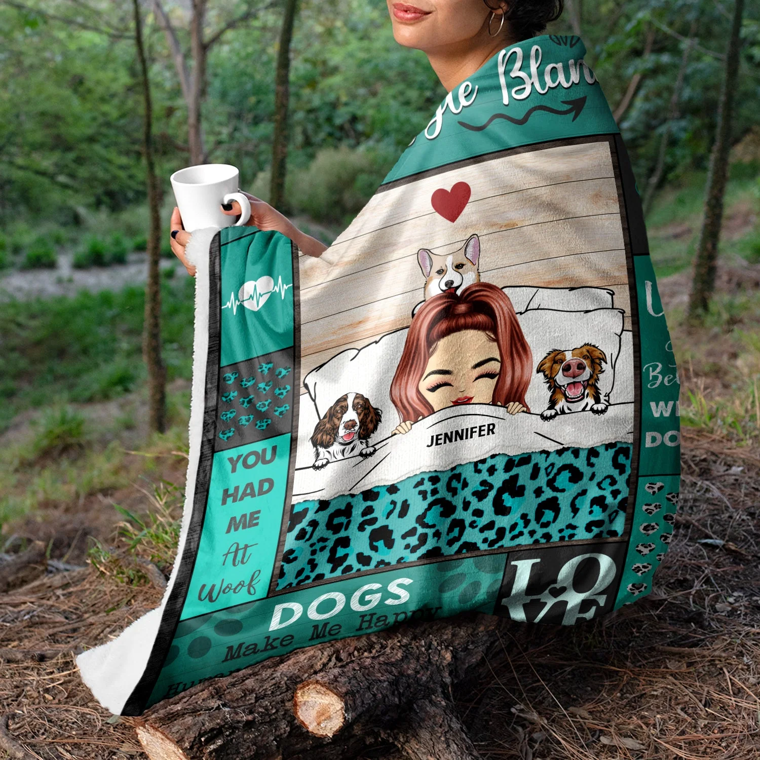 Dog Mom Dog Dad Our Snuggle Blanket - Gift For Dog Lovers - Personalized Custom Fleece Blanket - Image 3