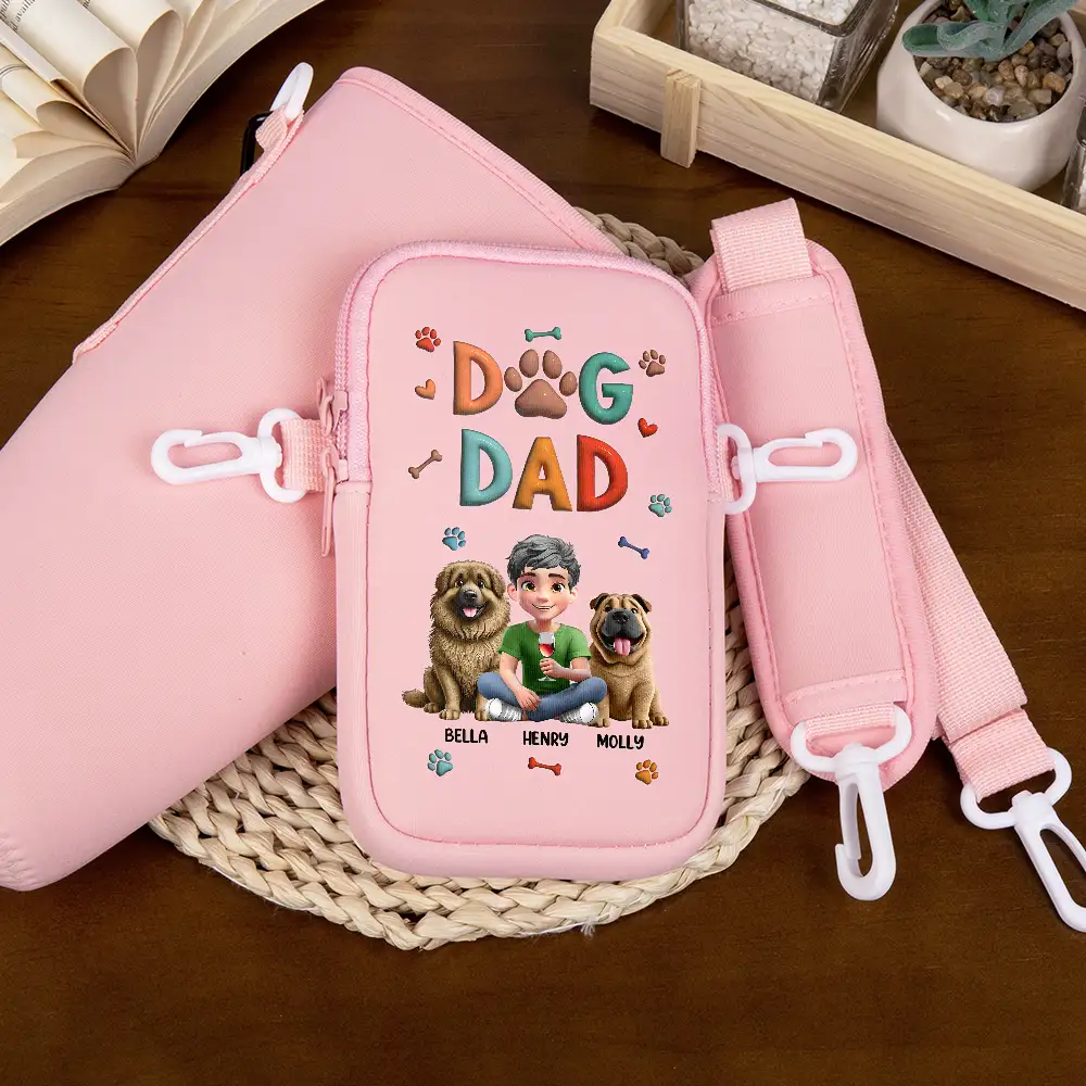 Dog Mom Dog Dad - Personalized Bottle Carrier Bag - Image 4