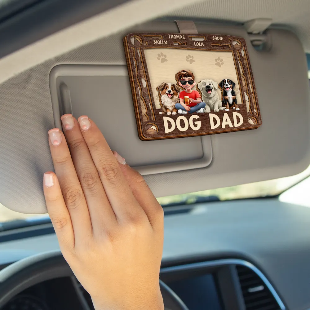 Dog Mom Dog Dad - Personalized Custom Shaped Car Visor Clip - Image 4